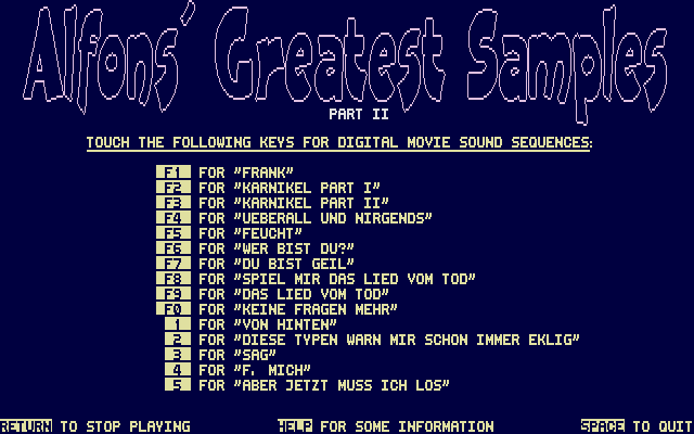 Alfons' Greatest Samples - Part II atari screenshot