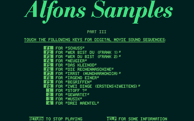 Alfons' Greatest Samples - Part III atari screenshot