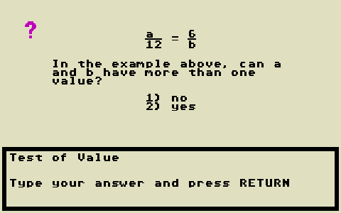 Algebra II - Volume 1 atari screenshot