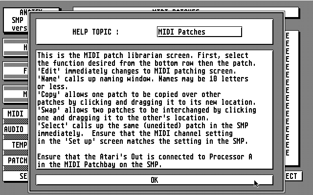 Anatek SMP Editor atari screenshot