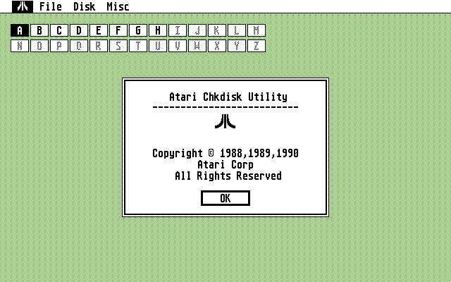 Atari Chkdisk Utility atari screenshot