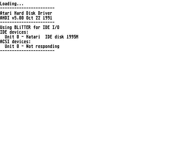 Atari Hard Disk Driver (AHDI) atari screenshot