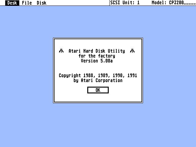 Atari Hard Disk Driver (AHDI) atari screenshot