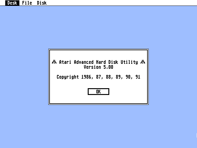 Atari Hard Disk Driver (AHDI) atari screenshot