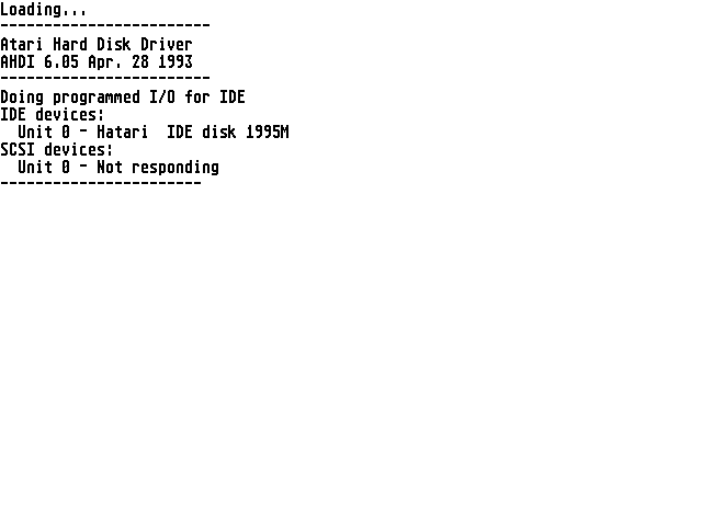 Atari Hard Disk Driver (AHDI) atari screenshot