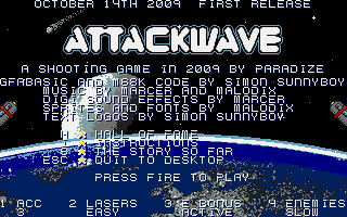 Attackwave atari screenshot