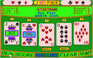 Aussie Joker Poker atari screenshot