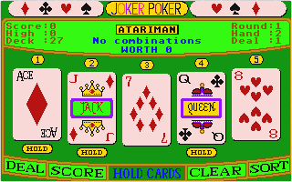 Aussie Joker Poker atari screenshot