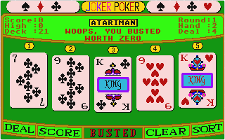 Aussie Joker Poker atari screenshot