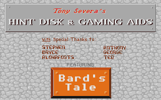 Bard's Tale Hint Disk