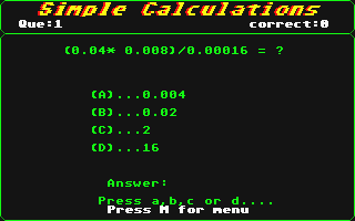Better Maths atari screenshot