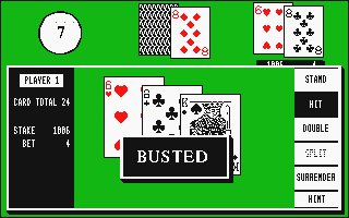 Blackjack Plus III atari screenshot