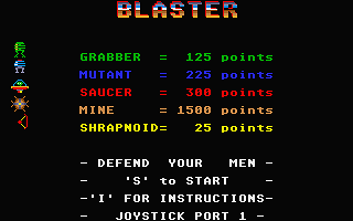 Blaster atari screenshot