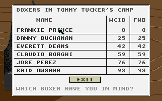 World Championship Boxing Manager atari screenshot