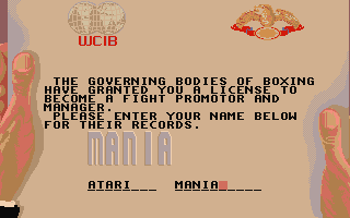 World Championship Boxing Manager atari screenshot