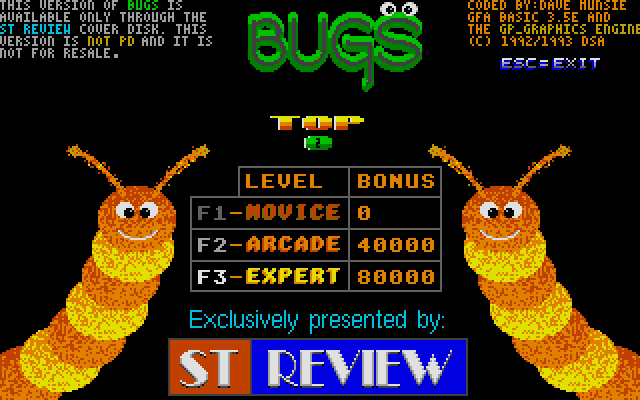 Bugs atari screenshot