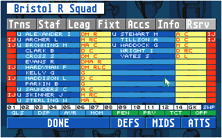 Championship Manager 94 atari screenshot