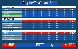 Championship Manager Italia '95 atari screenshot