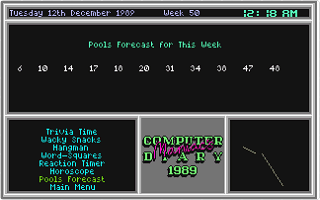 Computer Maniacs Diary 1989 atari screenshot