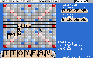 Computer Scrabble atari screenshot