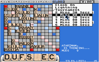 Computer Scrabble de Luxe atari screenshot