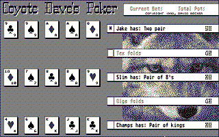 Coyote Dave's Poker atari screenshot