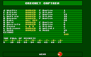 Cricket Captain atari screenshot