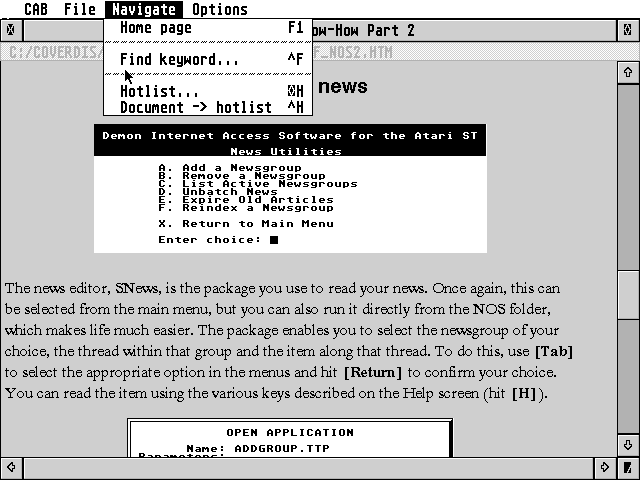 Crystal Atari Browser (CAB) atari screenshot