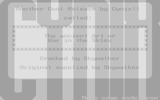 Cynix Ancient Art of War in the Skies Cracktro atari screenshot