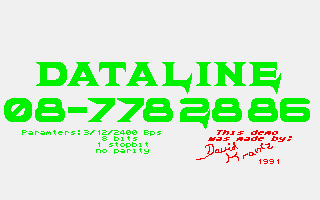 Dataline BBS Demo atari screenshot