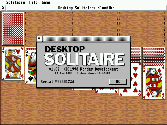 Desktop Solitaire atari screenshot