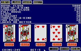 Draw Poker / Double Down atari screenshot