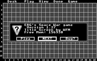 ERG's Space War atari screenshot