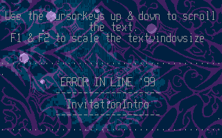 Error in Line '99 Invite atari screenshot