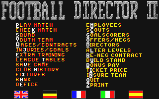 Football Director II atari screenshot
