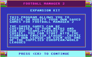 Football Manager II Expansion Kit