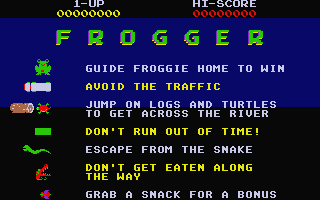Frogger atari screenshot