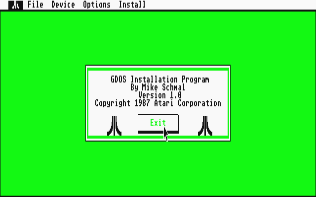 GDOS Distribution Disk atari screenshot