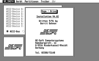 GE Installation Mega Drive atari screenshot