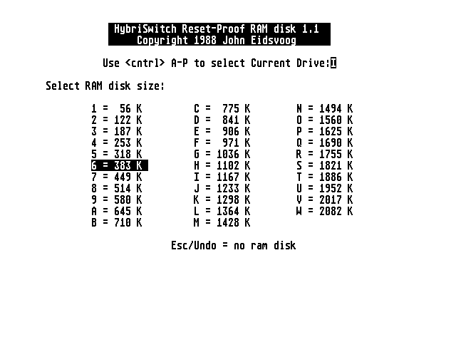 HybriSwitch RAM Disk atari screenshot
