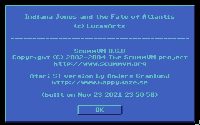 Indiana Jones and the Fate of Atlantis - Graphic Adventure [ScummVM Lite] atari screenshot