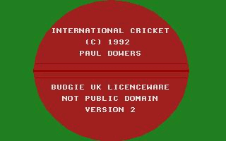 International Cricket 2 atari screenshot