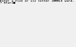 Jumble atari screenshot