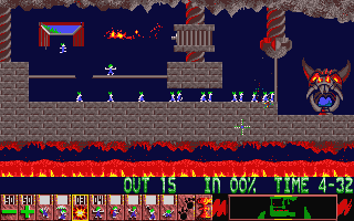 Lemmings atari screenshot