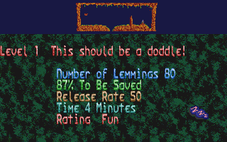 Lemmings atari screenshot