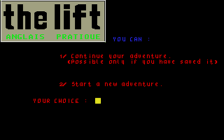Lift (The) - Jeu Aventure Educatif atari screenshot