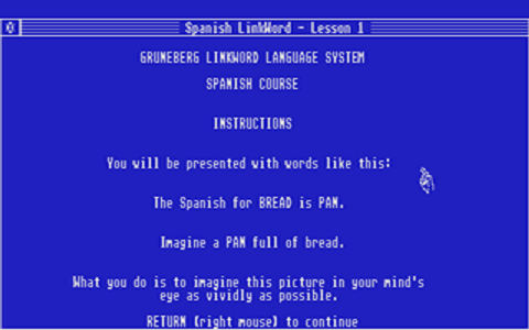 Linkword Spanish atari screenshot