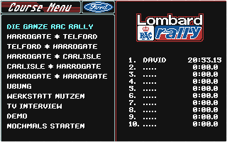 Lombard RAC Rally atari screenshot