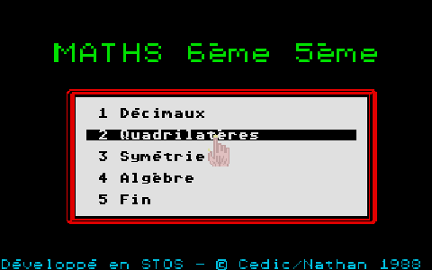 Mathématiques 6ème / 5ème atari screenshot