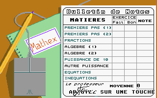 Mathex Collège 6e-5e-4e-3e atari screenshot